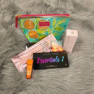 Lilly Pulitzer makeup bag with 3 full size Ipsy products & 2 sample size NWT